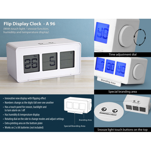 Flip Display Clock With Touch Light /-Snooze Function - A96