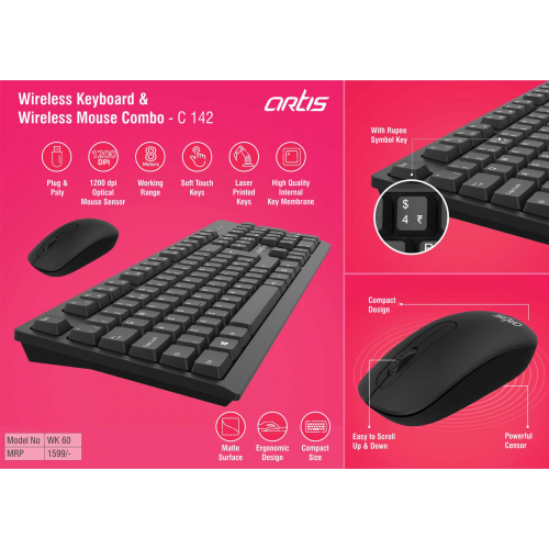 Artis Wireless Keyboard & Wireless mouse combo