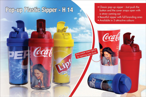 Pop-up plastic sipper