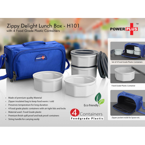 Zippy Delight: 4 container lunch box (plastic containers - H101