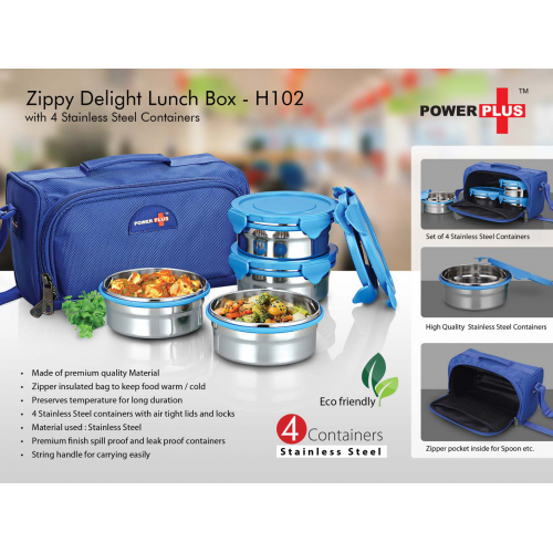 Zippy Delight: 4 container lunch box (steel containers) - H102