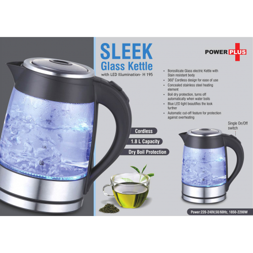 Sleek Glass kettle with LED illumination (1.8 L)- H195