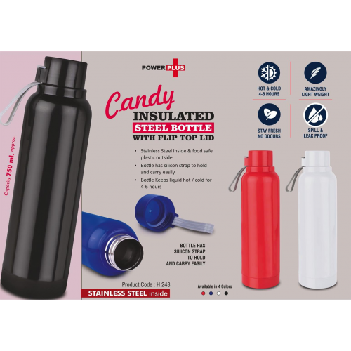 Candy: Insulated Steel Bottle with Flip top lid -H248