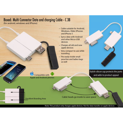 Boxed: Multi connector Data and charging cable -C38