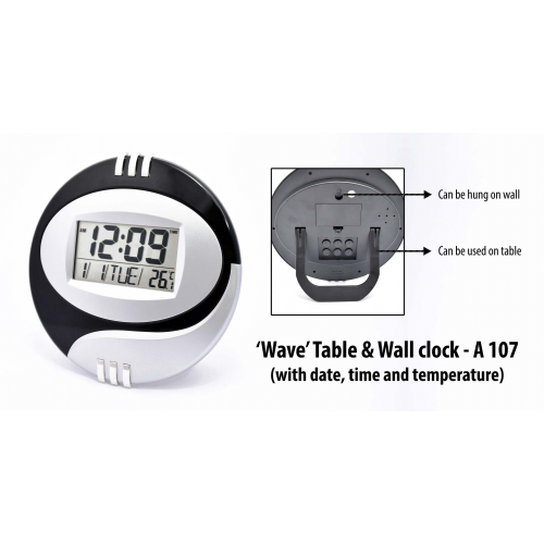 Wave Table Cum Wall Clock - A107