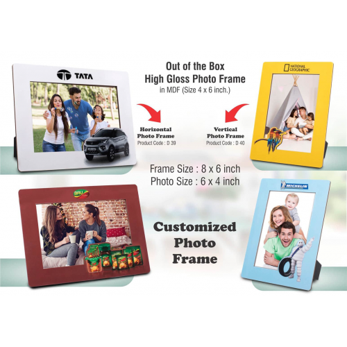 Out of the box High Gloss Photo Frame in MDF - D39
