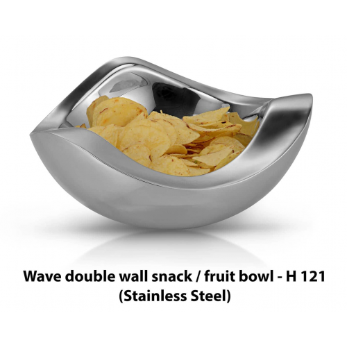 Wave double wall fruit bowl (SS) - H121