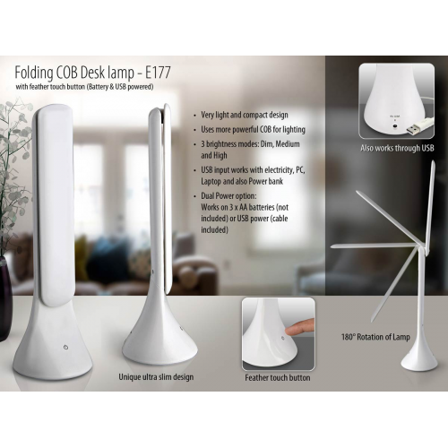 Folding COB Desk lamp with feather touch button - E177