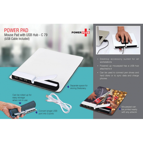 PowerPad: Mouse Pad With Usb Hub - C79