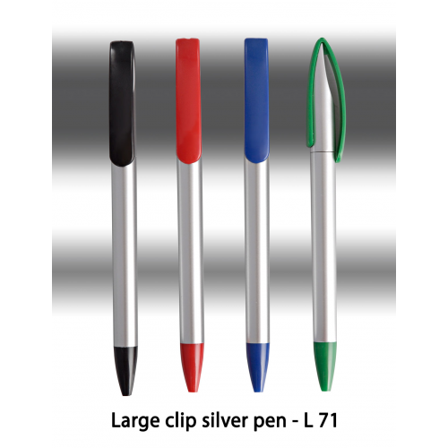 Large clip silver pen - L71