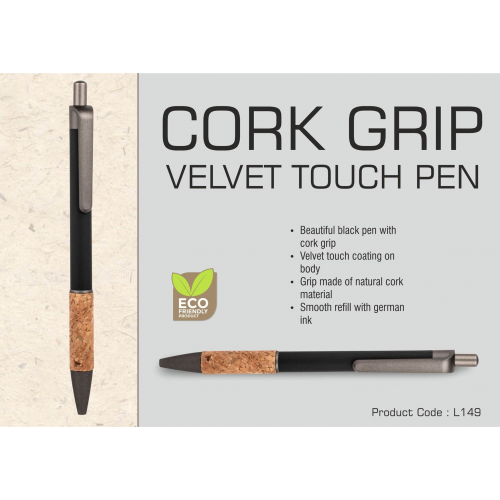 Cork grip velvet touch pen - L149