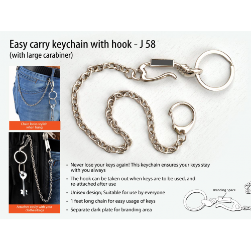 Easy Carry Keychain with Hook - J58
