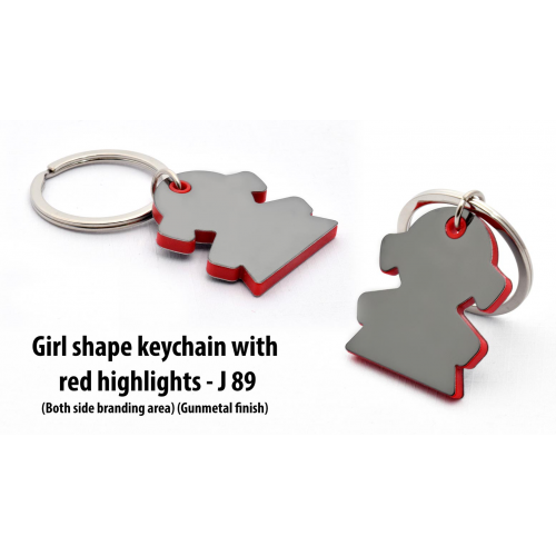 Girl shape keychain with highlights - J89