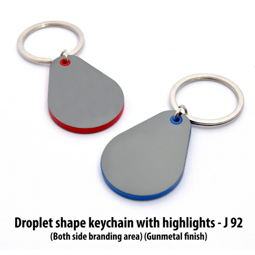 Droplet shape keychain with highlights - J92