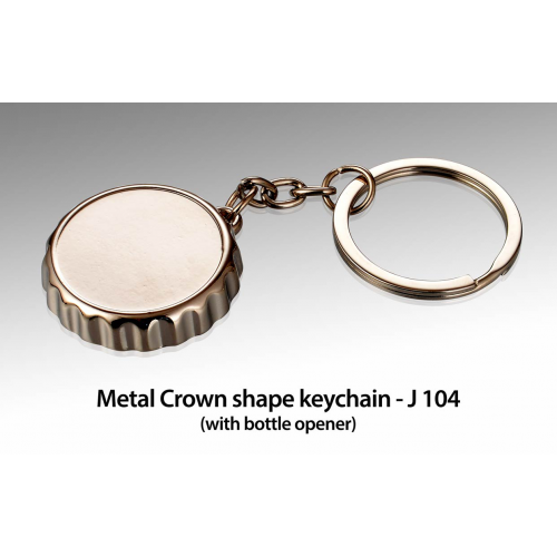 Metal Crown shape keychain with bottle opener - J104