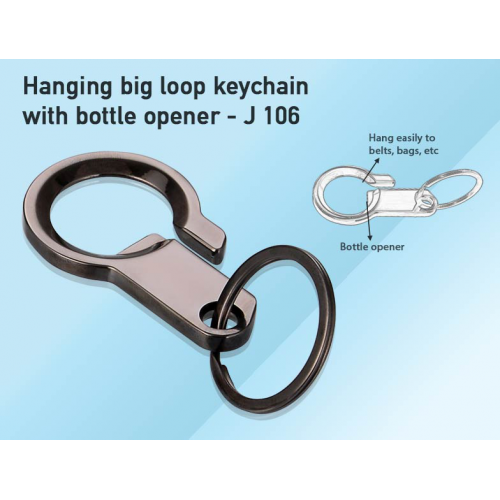 Hanging big loop keychain with bottle opener - J106
