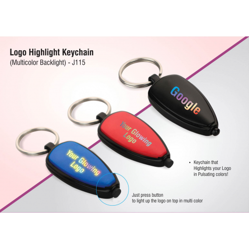 Logo highlight keychain (multicolor backlight) - J115