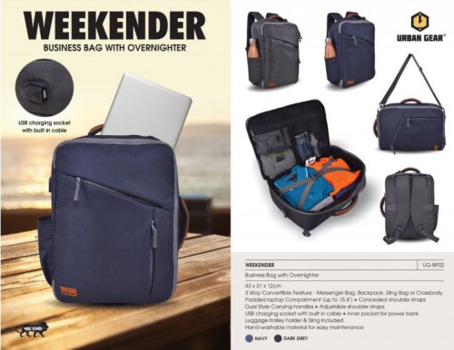 Business Bag With Overnighter-WEEKENDER - UG-BP02