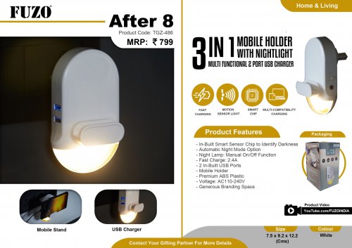 Fuzo After 8 - 3 in 1 mobile holder with night light