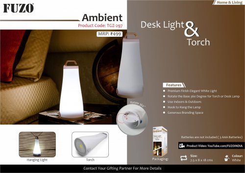 Fuzo Ambient Desk light and Torch