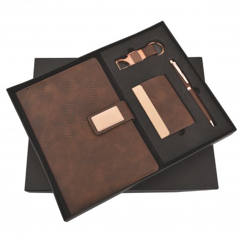 Hexa Rosegold 4 in 1 Diary Pen Card holder and Keychain set