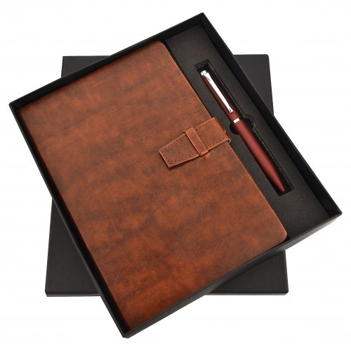 Textured Leather Diary and Pen set