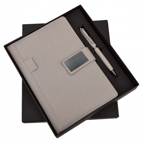 Grey Jute Diary and Pen set
