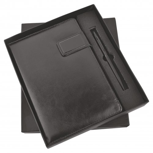 Black Magnet Diary and Pen set