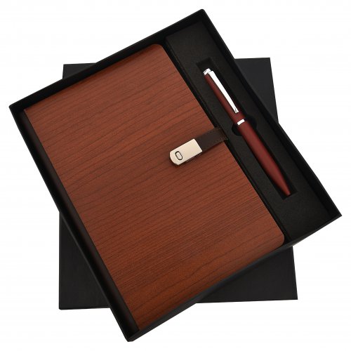Wood Lock Diary and Pen set