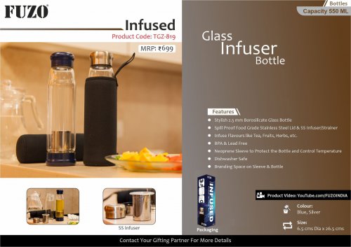 Fuzo Infused glass infuser bottle