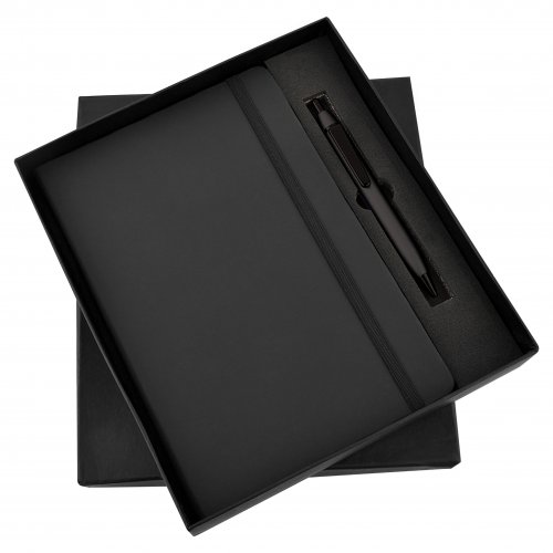 Black Elastic Diary and pen set