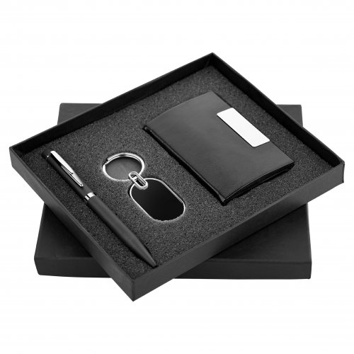 Gretel gift set - Visiting card holder with pen and key chain