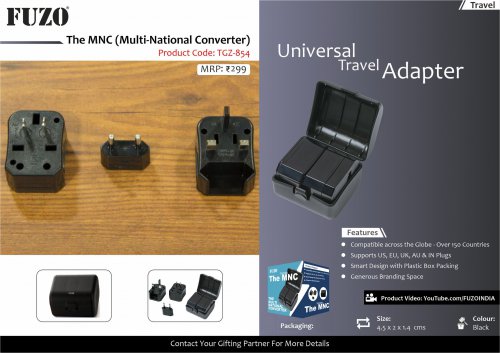 Fuzo The MNC Multi-National Converter Universal Travel Adpater