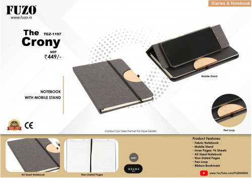 Fuzo The Crony notebook with mobile stand