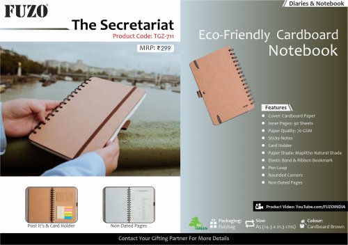 Fuzo The Secretariat Eco-Friendly Cardboard Notebook