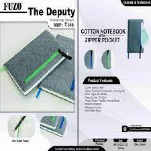 Fuzo The Deputy Cotton Notebook with zipper Pocket