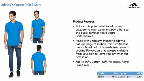 Adidas Polo T shirt Sky Blue BS0685