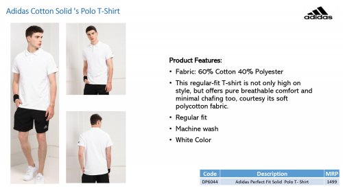 Adidas Polo T shirt White DP6044