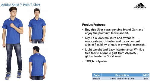 Adidas Dry fit T shirt Royal Blue DN3095