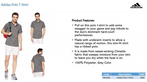 Adidas polo T shirt DN3104 Grey