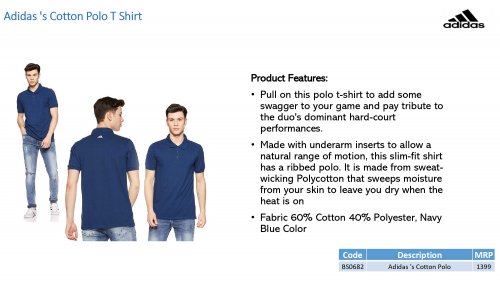 Adidas Cotton polo T shirt BS0682 Navy Blue
