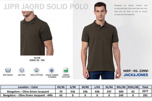 JJPR Jaqrd Solid Polo T Shirt Olive Green