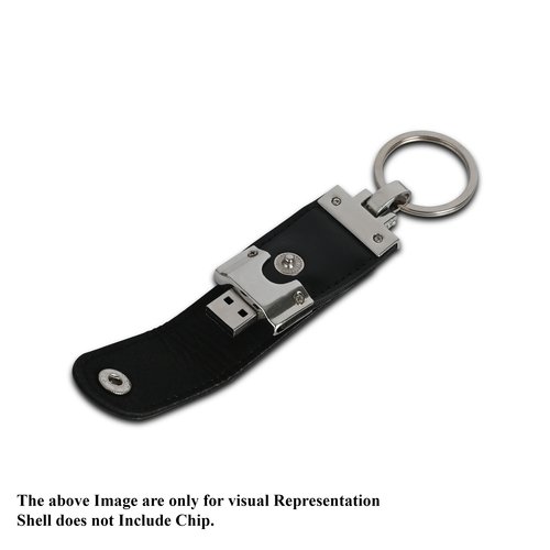 Black Leather Key Ring Pendrive CSL202
