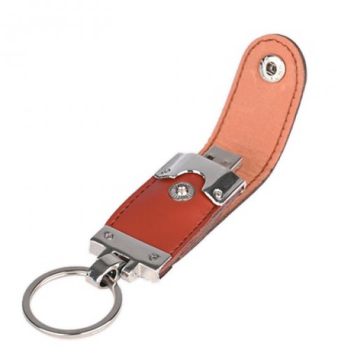 Brown Leather Key Ring Pendrive CSL202