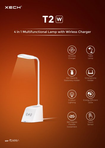 XECH T2W 4 in1 Multifunctional Lamp with wireless Charger