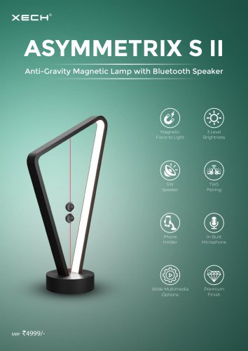 XECH Asymmetrix SII anti gravity magnetic lamp with bluetooth speaker