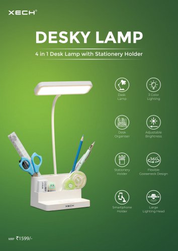 XECH Desky 4 in 1 Desk Lamp with Stationery holder