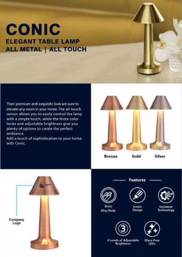 Theo Conic elegant metal table lamp