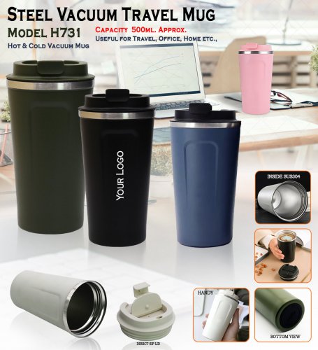 Steel Vacuum Travel Mug 500 ml H-731