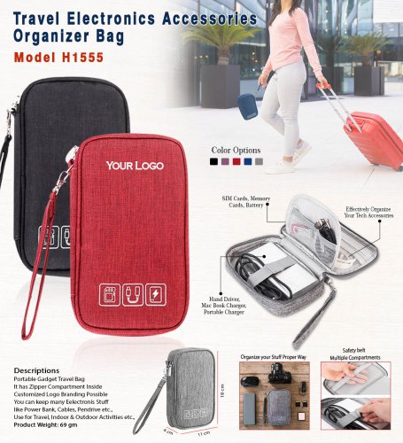 Travel electronics accessories organizer bag H-1555